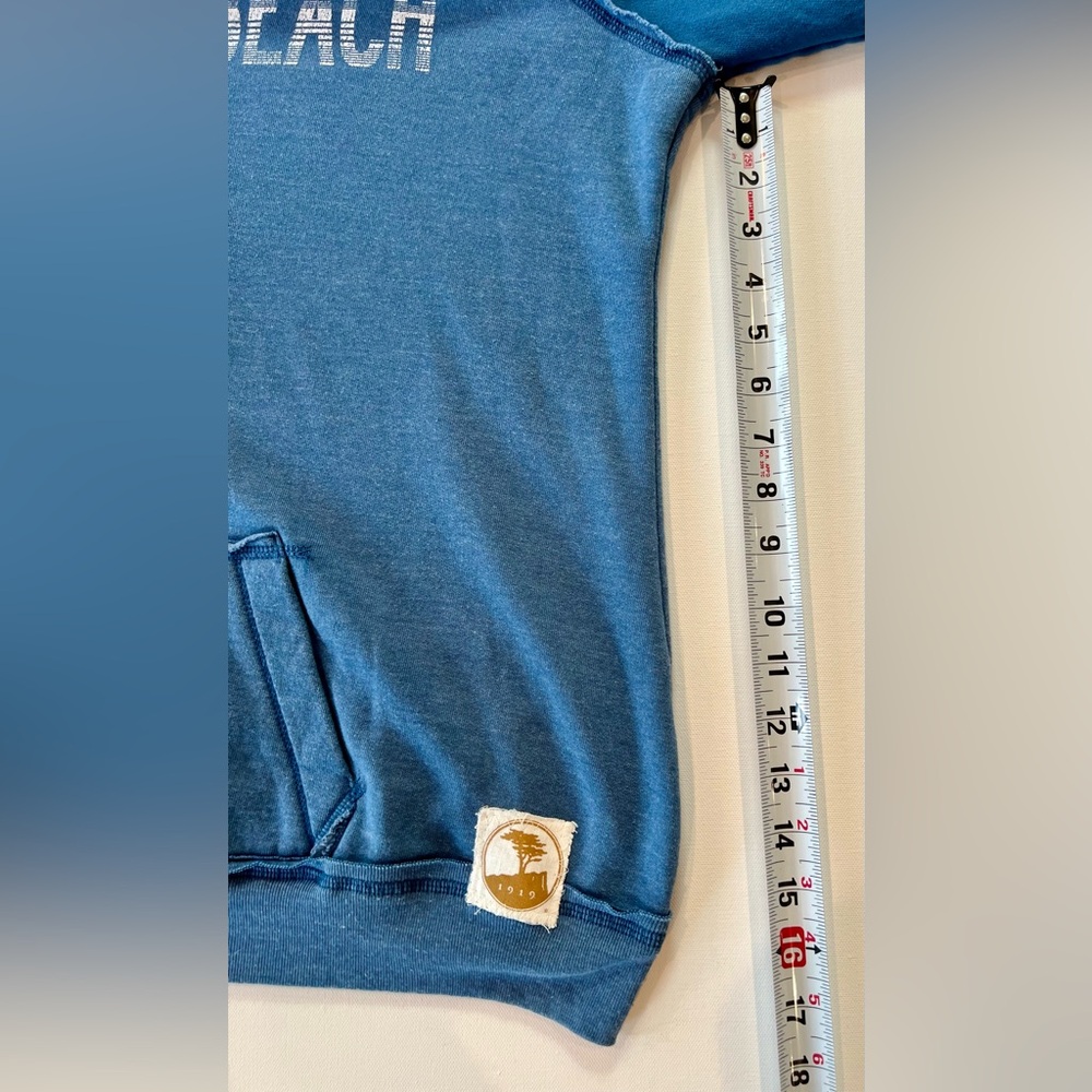 The Original Retro Brand Pebble Beach Two Tone Blue Hoodie Sweatshirt Cali - Picture 8 of 14